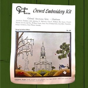 VTG Custom House Crewel Embroidery Kit Colonial Americana Series Charleston